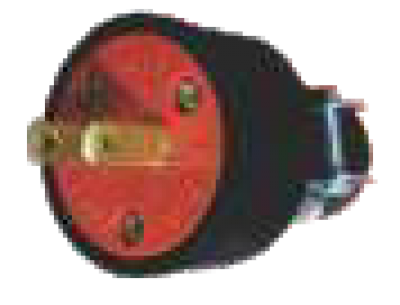 KBA-025 Enchufe caucho 16 amp. 220v. abrazadera metálica 2 hilos